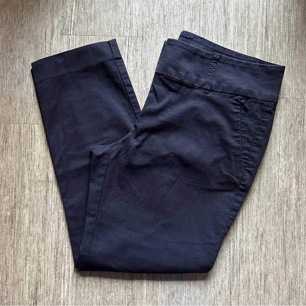 Ann Taylor Navy Blue Cropped Ankle-Length Stretch Pants Slacks Trousers Size 8